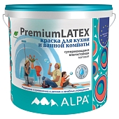 Краска влагостойкая Alpa Premium Latex для кухни и ванной база С 1,8 л - 