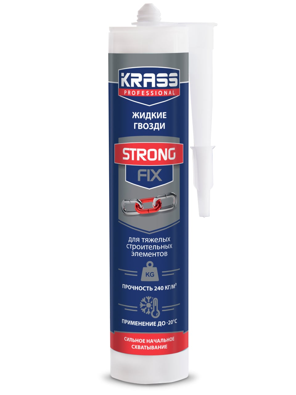 Клей монтажный Krass Strong Fix Жидкие гвозди для тяжелых элементов 300 мл -