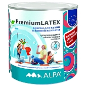 Краска влагостойкая Alpa Premium Latex для кухни и ванной база А 0,9 л -